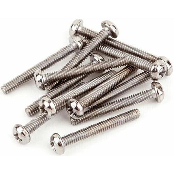 Fender 3-48x13/16" Round-Head Mounting Screws for Humbucking Pickup Electric Guitar, 12 Pieces