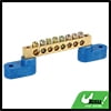 Screw Metal Terminal Grounding Strip Bus Bar Block 8 Positions DC250V 110A