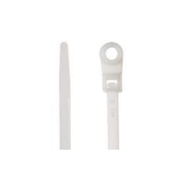 Screw Mount 14.5", 50 lb. White Cable Ties - (pack of 100)