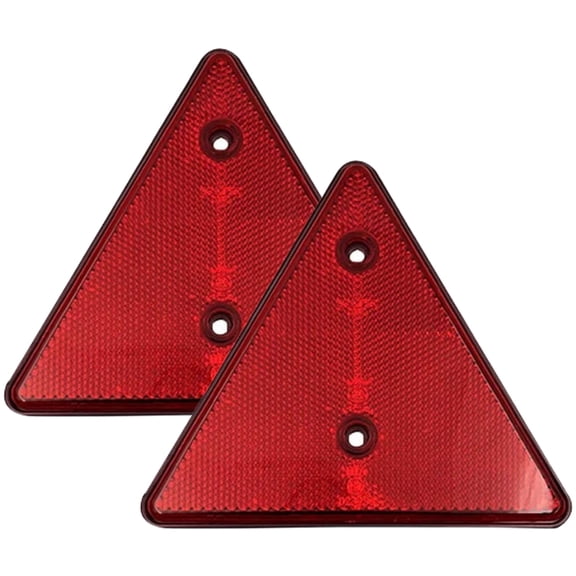 Screw-Mount Triangular Marker Reflectors Safety Kit Universal Use Spoke Reflective Quick Mount Custom Accessories for Cars, Trailers, Trucks, Camper RVs, and Snowmobiles - 2pc