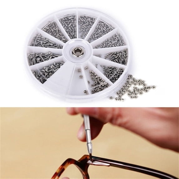 Screw & Nut Kit with Screwdriver & Tweezer,for Eyeglasses,Watches and Electronics,Home Improvement Set for Electronics,Clock & DIY Projects,1000PCS Screw,Silver,1 Set
