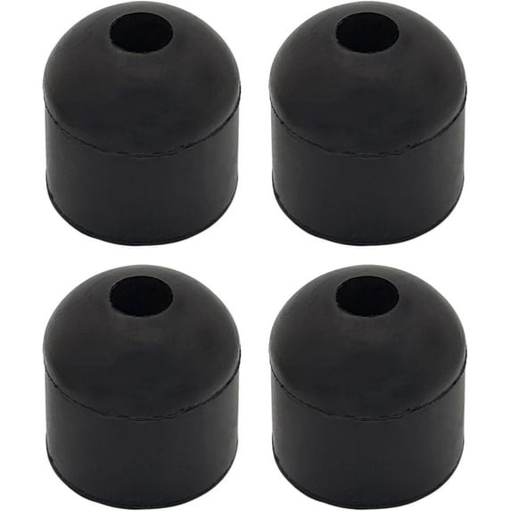 Screw On Black Rubber Bumpers for Shed Doors, Sliding Door & Cabinets - 1" x 1" (4 Pack)