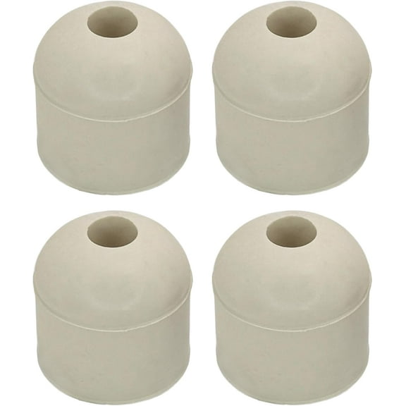 Screw On White Rubber Bumpers for Shed Doors, Sliding Door & Cabinets - 1" x 1" (4 Pack)