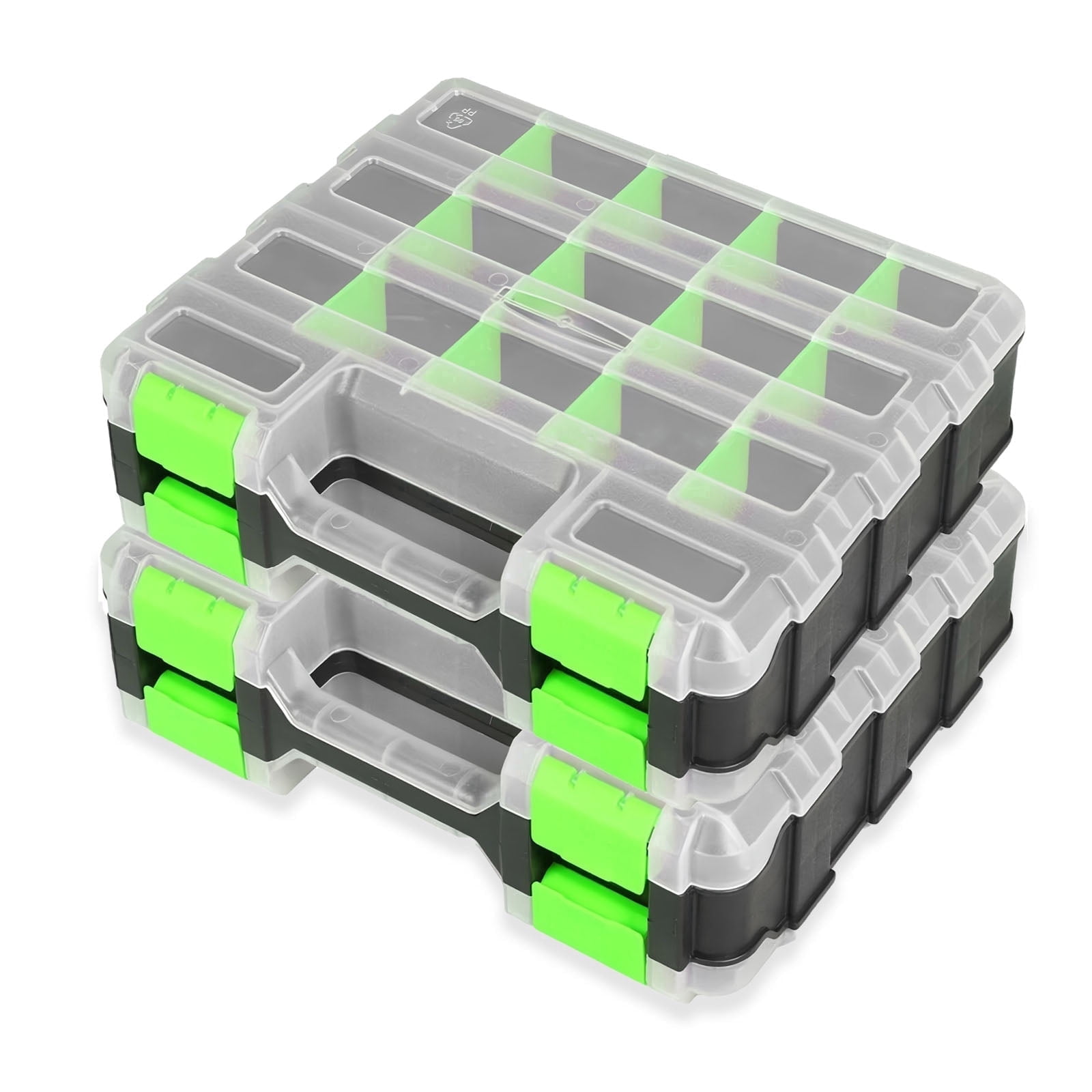 NOBRAND Screw Organizer, 34-Comp, Double Side Transparent Lid 2 Pack ...