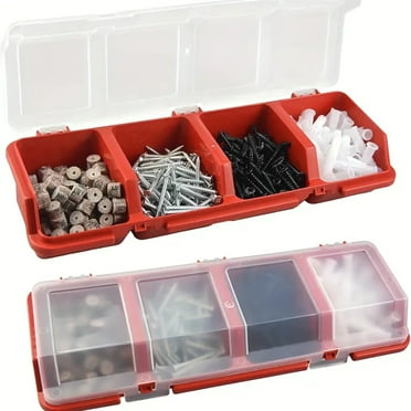 Screw Organizers Storage Bins with Locks Plastic Bolt Hardware Organizer Box Divided Storage Containers for Garage Tools Nails Small Parts