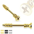 thumbnail image 1 of Screw Shaped Nipple Barbell Rings 14G - Sold in Pairs, 1 of 2