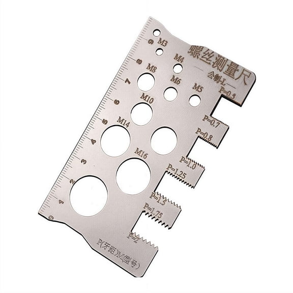 Screw Size Chart Thread Gauge High Precision Screw Size and Thread Gauge Bolt Measuring Tool with Drill Bit Tap Size Metric L Size Drill Bit Gauge for Precise Thread Identification