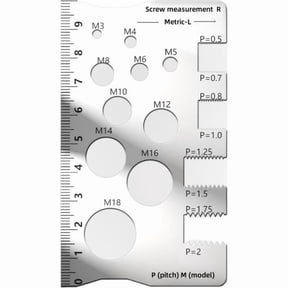 Screw Size Chart Thread Gauge High Precision Screw Size and Thread Gauge Bolt Measuring Tool with Drill Bit Tap Size Metric L Size Drill Bit Gauge for Professional Use (1 Pcs)