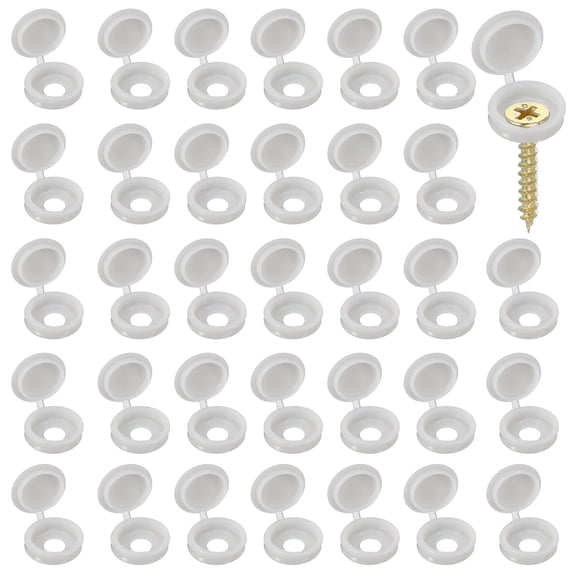 Screw Snap Covers, Plastic Hinged Screw Cover Caps Shutter Screws Fold Snap Washer- Fitting for (Windows - Railings - Home Furniture - Cabinets) 5 mm & 200 Pack & Light Gray