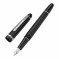 thumbnail image 1 of Screw Style Black Fountain Pen Black With Silver Clip Fine Nib Acrylic Screw Cap Accessory, 1 of 12