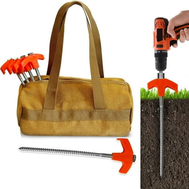 Screw in Tent Stakes - Ground Anchors Screw, 2024 New Screw in Tent Stakes Heavy Duty, Metal Threaded Tent Spikes, Tent Pegs Camping Stakes, Tent Stakes for Outdoor Camping