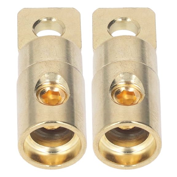 Screw Terminal, Battery Cable Ends Tight Wire Fit Rustproof Brass Welding For Audio Modification 0GA For 0-2GA