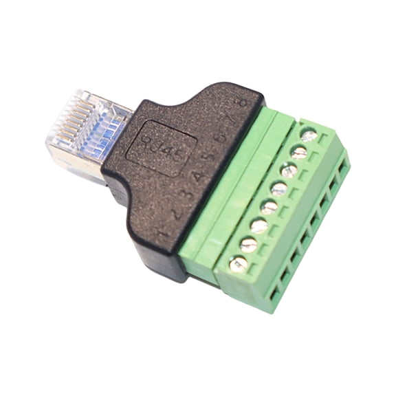 Screw Terminals RJ45 to 8Pin Connectors Solderless Shielded Adapters for Networking Project Easy Installs with Cat5 Cat6