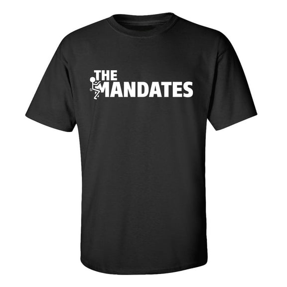 Screw The Mandates Funny Vaxx Mask Mandates Men's Short Sleeve T-shirt Graphic Tee Graphic Tee-Black-small