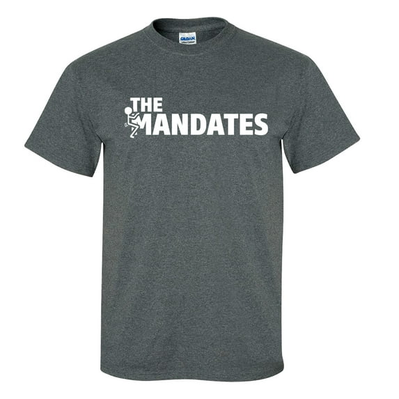 Screw The Mandates Funny Vaxx Mask Mandates Men's Short Sleeve T-shirt Graphic Tee Graphic Tee-Dark Heather-5xl
