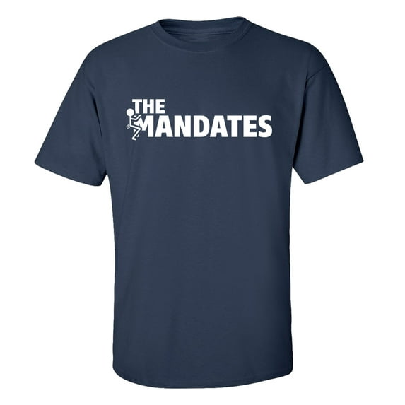 Screw The Mandates Funny Vaxx Mask Mandates Men's Short Sleeve T-shirt Graphic Tee Graphic Tee-Navy-large