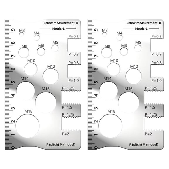 Screw Thread Pitch Gauge Ruler Measuring Tool Bolt Nut Metric Stainless Steel