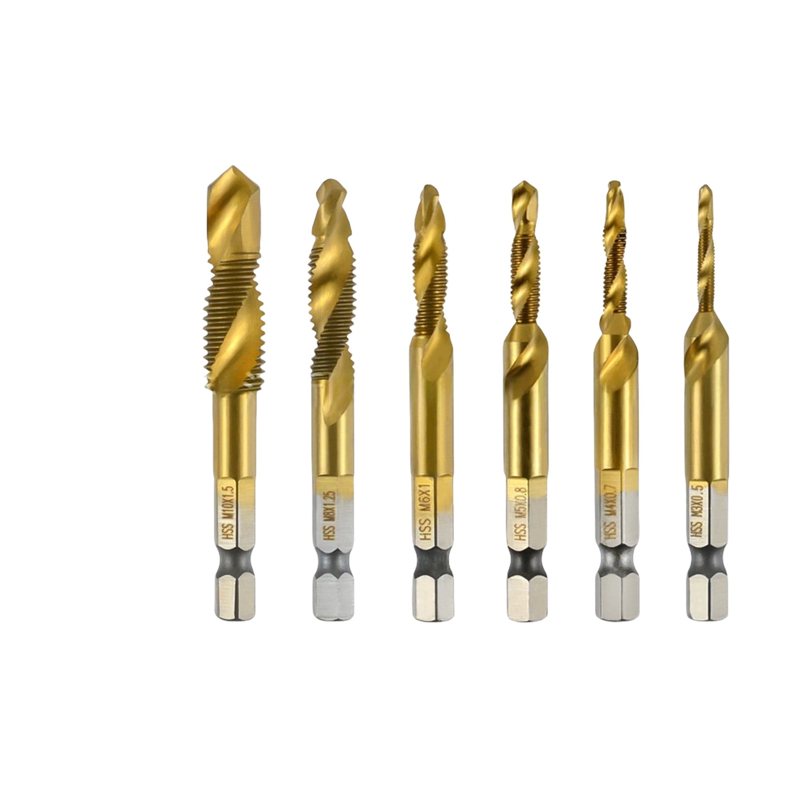 Thread Tool Bit Screw Thread Tap Drill BIt 1/4 Hexagonal Drive Industrial Strength ...