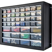 Screw Tool Organizer Small Parts Cabinet Chest, 44-Drawer Hardware Electronics Nuts Bolts Storage Drawers Organization Toolbox Garage Craft Business Teacher Beads Scrapbook Art Hobby - Black