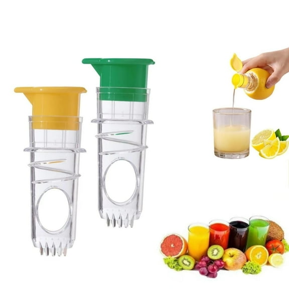 Screw Top Lemon Juicer Squeezer,QZS Set of 2 Screw-Top Squeezer,1.37x3.14In Plastic Citrus Juicer Tool for Picnic,Home,Party