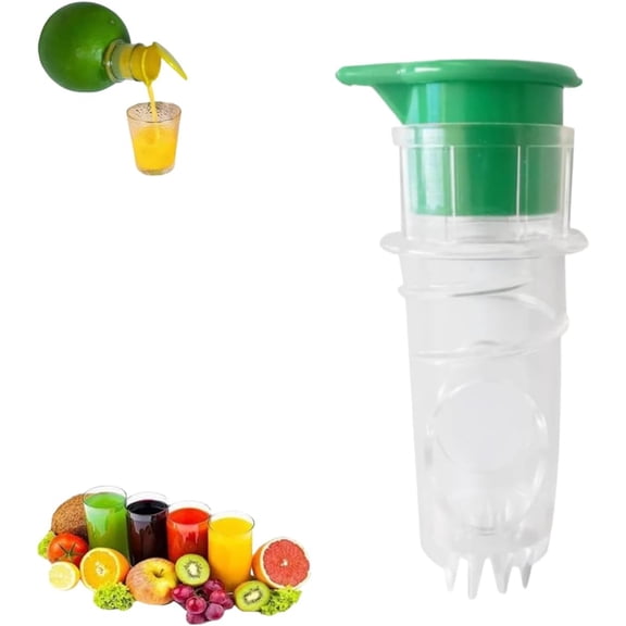 Screw-Top Lemon Squeezer - 2025 Upgraded Lemon Mini Squeezer Screw Top, Compact Juice Extractor Citrus Press with Lid, Squeeze Lime for Cocktails, Drinks (Green)
