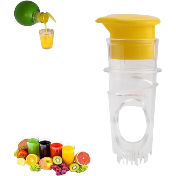 Screw-Top Lemon Squeezer - 2025 Upgraded Lemon Mini Squeezer Screw Top, Compact Juice Extractor Citrus Press with Lid, Squeeze Lime for Cocktails, Drinks (Green)
