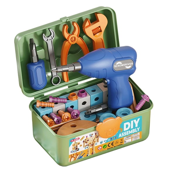 Screw Toy Children's Repair Toolbox Boy Educational Hands on Detachable Assembly Drill Screwdriver Puzzle Assembly