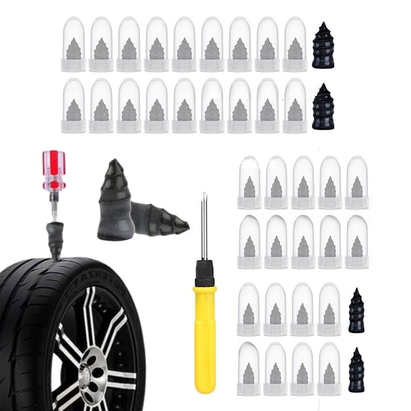 Screw Type Phillips Head Tire Plug,Tire Repair Rubber Nail, No Specialty Tools Needed or Remove The Tire, Fast Self-Service Repair Tools Plugs Screw Type for Tire Puncture