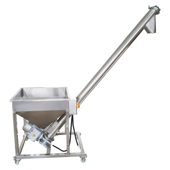 Screw Type Powder Automatic Feeding Vibrating Hopper 4.5" Inclined Conveyor Auger Feeder Stainless Steel
