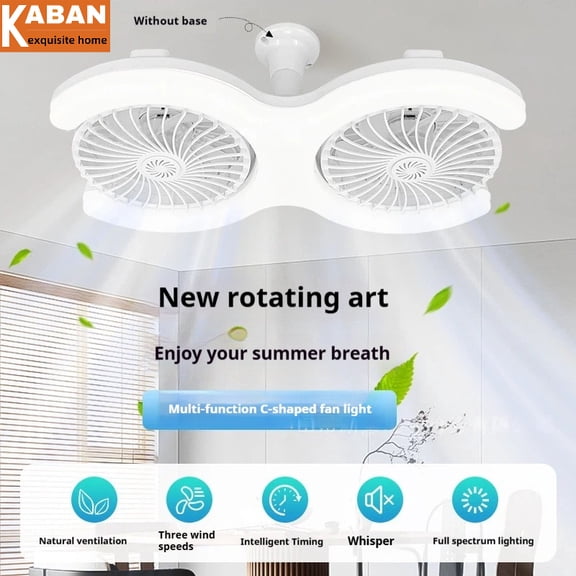 Screw-in Socket Ceiling Fan Light E26 E27 Adjustable Angle With Remote