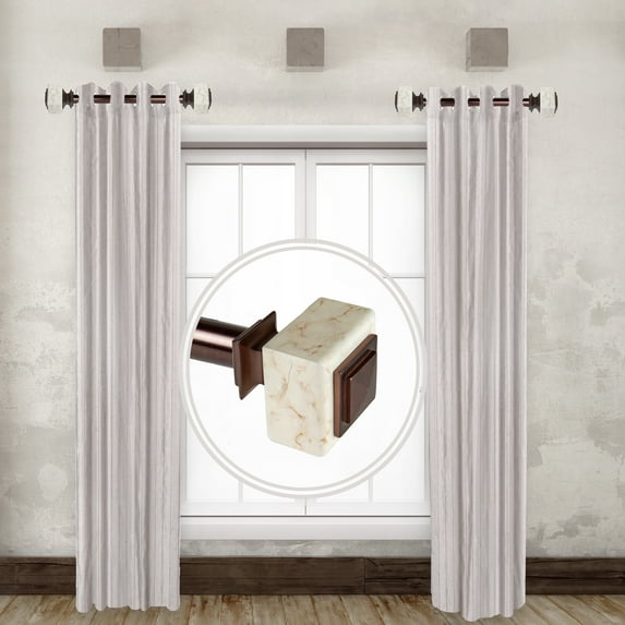 Majom 1" dia. Single Curtain Side Rod 12-20 inch long (Set of 2) - Bronze