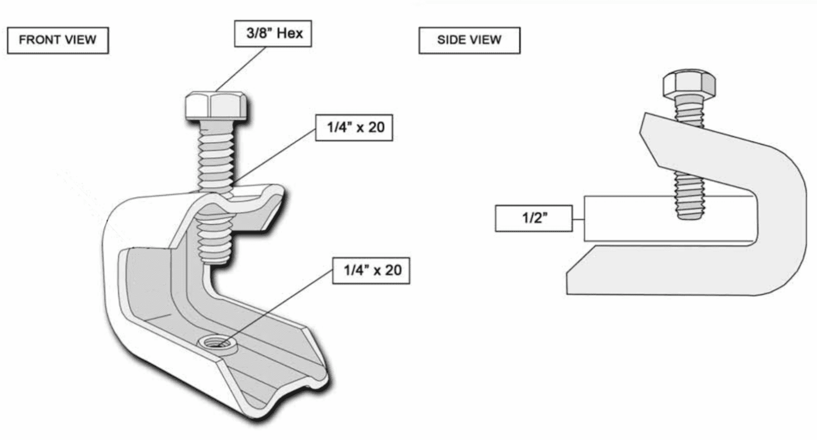 Screwon Pressed Beam Clamps Conduit Hanger Flange Clamps Profile Clips