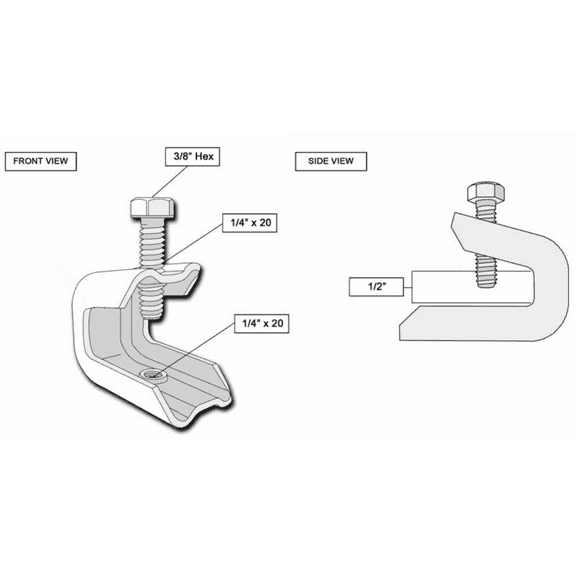 Screw-on Pressed Beam Clamps Conduit Hanger Flange Clamps Profile Clips w/ Two 1/4″-20 Holes for 1/8"-1/2″ Thick Flanges Threaded Rod Pipe Hanger Rigid Conduit EMT Thread Bridle Ring,UL Listed,100/PKG