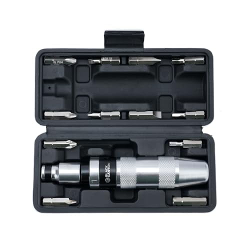 Screwdriver, 12-Pieces Tip Styles Slotted, Phillips, Hex, Manual Reversible Impact Driver, Disengage Rusted Fasteners or Frozen Bolts, Ideal Hand Tool for Men, Dad$$Tools & Hardware Other