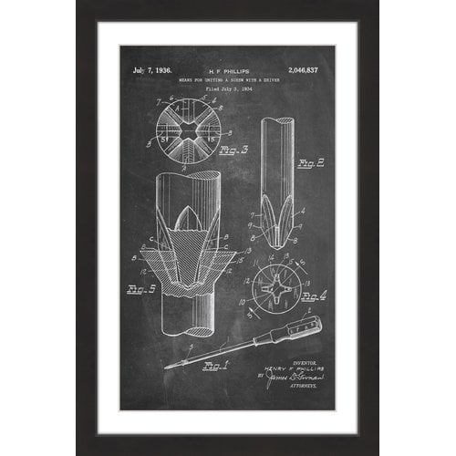 "Screwdriver 1936 Chalk" Framed Painting Print