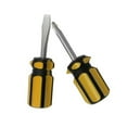 thumbnail image 1 of Screwdriver 2pcs Mini Screwdriver Set 6mm Flat and Slotted Short Handle for Extra Torque Chrome Vanadium Steel + PVC, 1 of 2