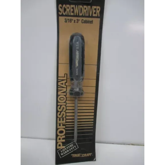 Screwdriver 3/16" X 3" Cabinet True Craft Flat Tip 5203C (Ll2352-2)