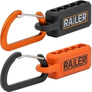 Screwdriver Bit Holder Storage Organizer   Railer 5-Hole Black & Orange Bit Holder with Carabiner - 2 Pack