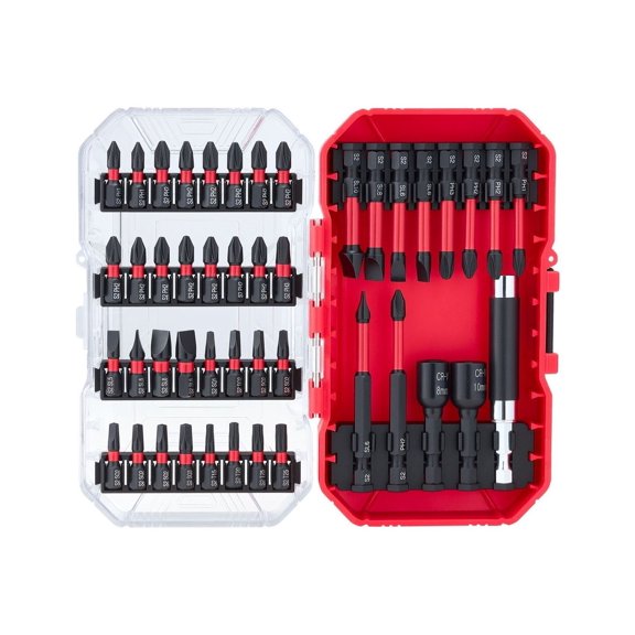 Screwdriver Bit Set 45-Piece - Magnetic Phillips, Slotted, Torx, Hex, Socket Bits with Case