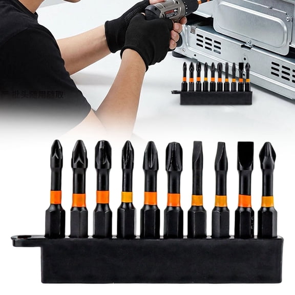 Screwdriver Bit Set With Holder 50mmH1.5~H12 Or 1~3 PZ1~PZ3 ~SL6 Or T8~T40 Three Sets Of Bits 60mm Holder High Hardness For HRC 62 For Internal Hexagon Screwdriver 10pcs
