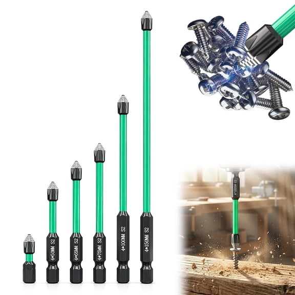 Screwdriver Bit Set, S2 Steel Impact Driver Bit Set with Strong Magnet, Anti-Slip Power Drill Bits for Electric Screwdriver, Power Drill and Hand Tool