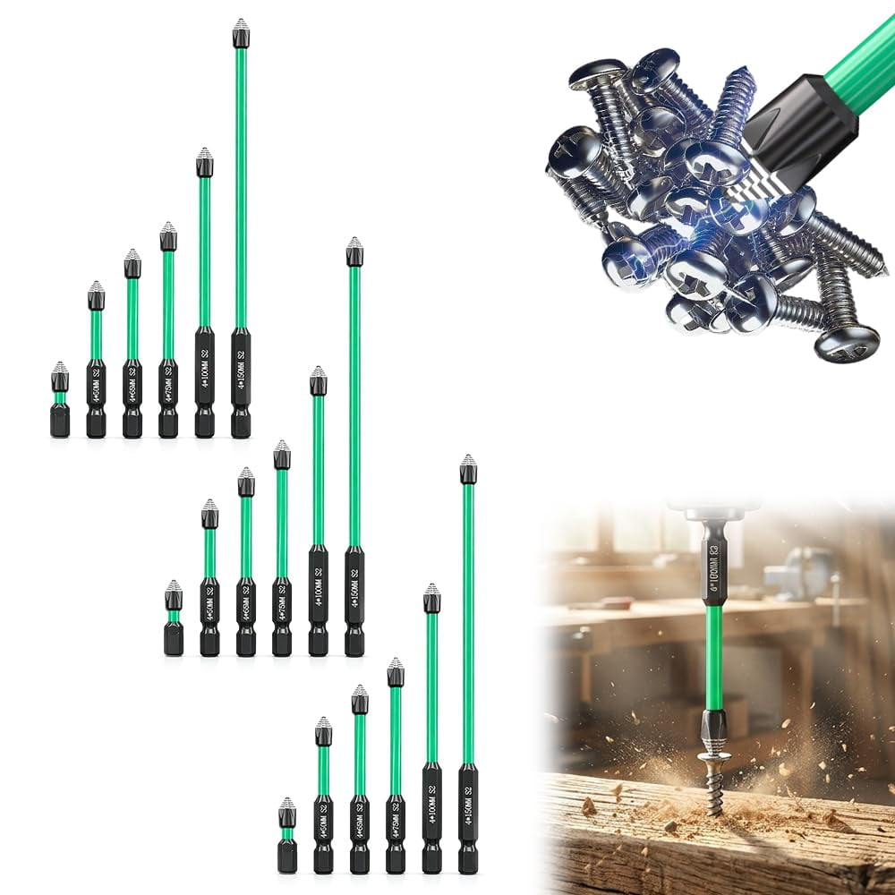 Screwdriver Bit Set, S2 Steel Impact Driver Bit Set with Strong Magnet, Anti-Slip Power Drill Bits for Electric Screwdriver, Power Drill and Hand Tool
