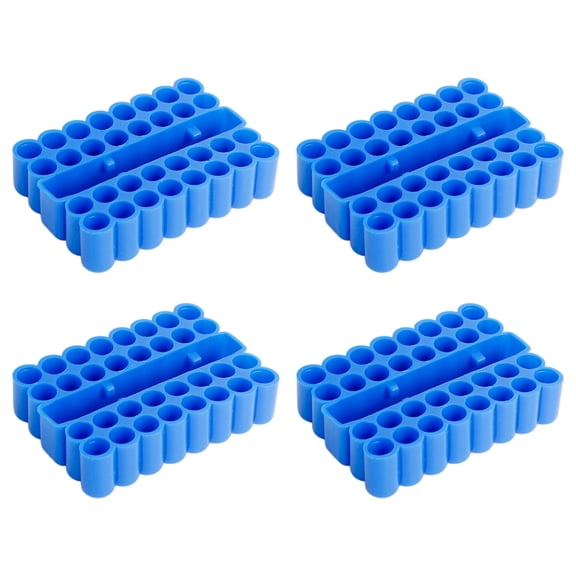 Screwdriver Bit Storage Rack 1/4 Inch, 32 Hole PVC Holders, 4 Piece Set for Desktop Tool Storage Area