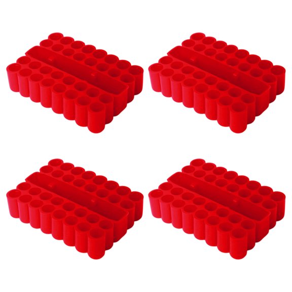 Screwdriver Bit Storage Rack 1/4 Inch, 32 Hole PVC Holders, 4 Piece Set for Desktop Tool Storage Area