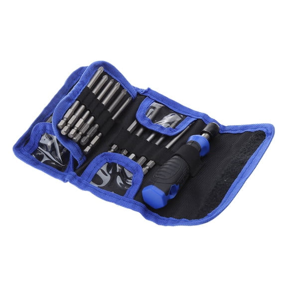 100mm Length Screwdriver Bits Set with Handle & Pouch for Steel Security Bits Slotted Hex Tapping Bi