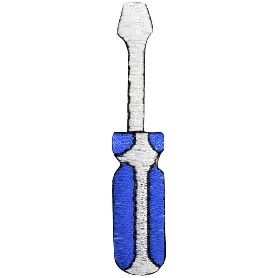 Screwdriver-Blue - Construction Tools - Iron on Applique /Embroidered Patch