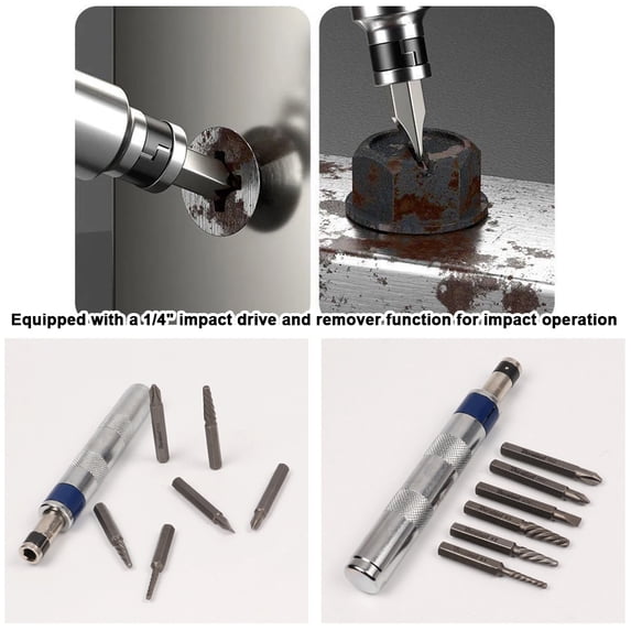 Screwdriver,Drive Rusted Stuck Rusted Stuck Broken With Complete Specifications Remover Set 1/4-inch Drive 6in1 Set Cousopo 14-inch 14-inch Buzhi