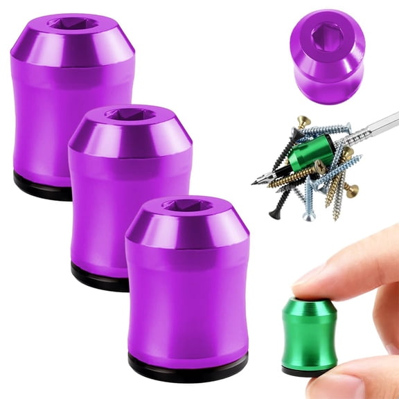 Screwdriver Head Magnetic Ring,2026 New Magnetizer & Demagnetizer Tool for Drill Bits, Strong Magnetic Screw Holder Bit Holder, Aluminum Professional Magnetizer Set (3, purple)