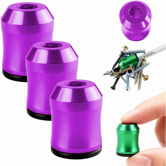 Screwdriver Head Magnetic Ring,2026 New Magnetizer & Demagnetizer Tool for Drill Bits, Strong Magnetic Screw Holder Bit Holder, Aluminum Professional Magnetizer Set (3, purple)