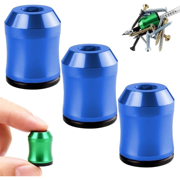 Screwdriver Head Magnetic Ring,2026 New Magnetizer & Demagnetizer Tool for Drill Bits, Strong Magnetic Screw Holder Bit Holder, Aluminum Professional Magnetizer Set (3, blue)